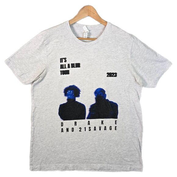 Drake & 21 Savage It's All A Blur Tour Shirt 2023 Men’s XL Rap Tee Hip Hop - Picture 1 of 8